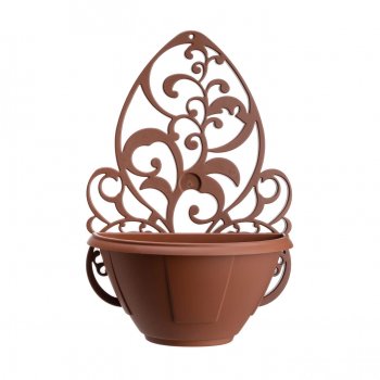 ARANDELA C/ VASO PAREDE MEDIO TERRACOTA - 22x11x9 cm - 1,2L (SUPORTE ARANDELA: 33X22 cm)