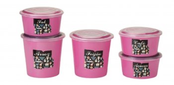 KIT MANTIMENTO 5 PEÇAS COR ROSA